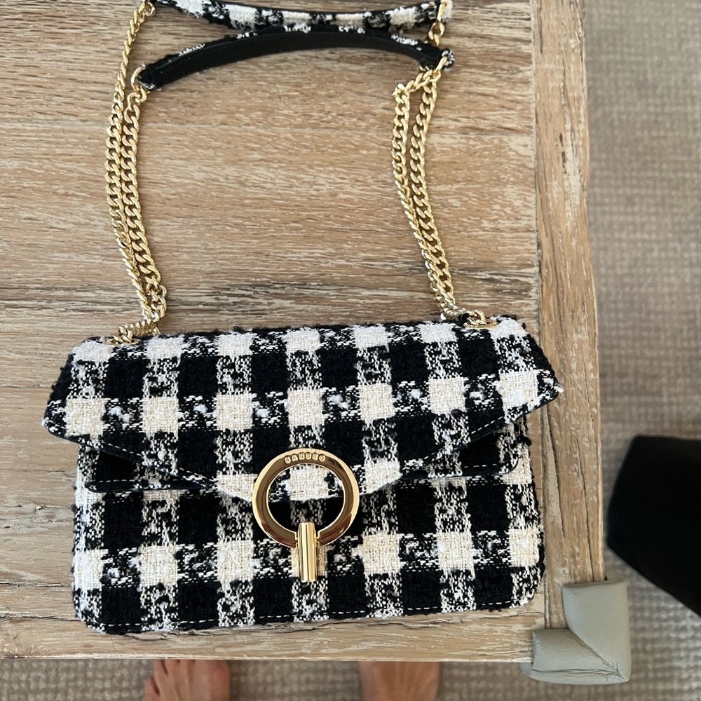 Chic Black and White Checkered Women's Bag